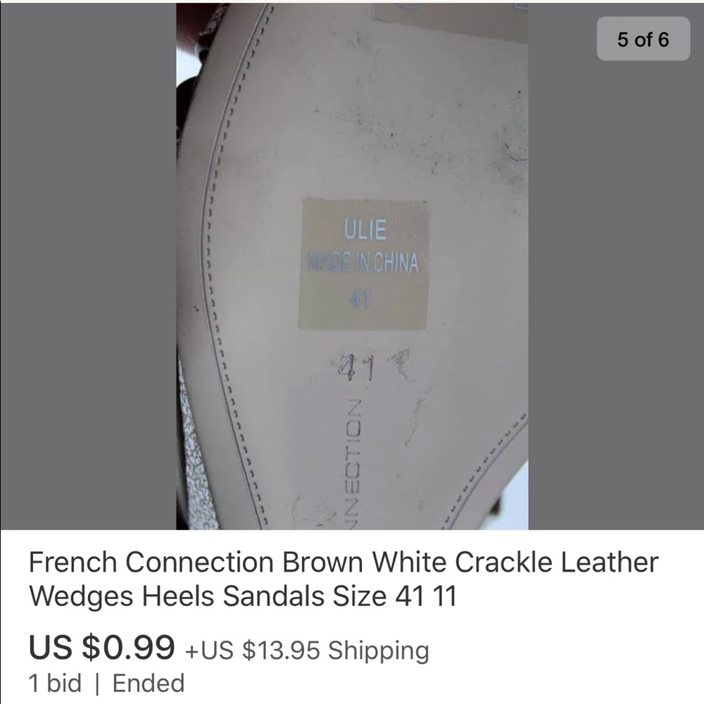 FRENCH CONNECTION  LEATHER WEDGES SIZE 41 
: - Picture 5 of 6